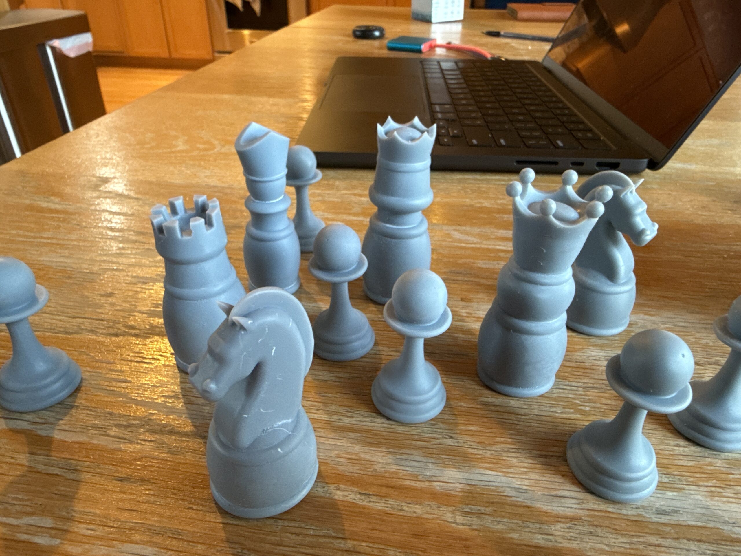 Chess piece test prints from another angle