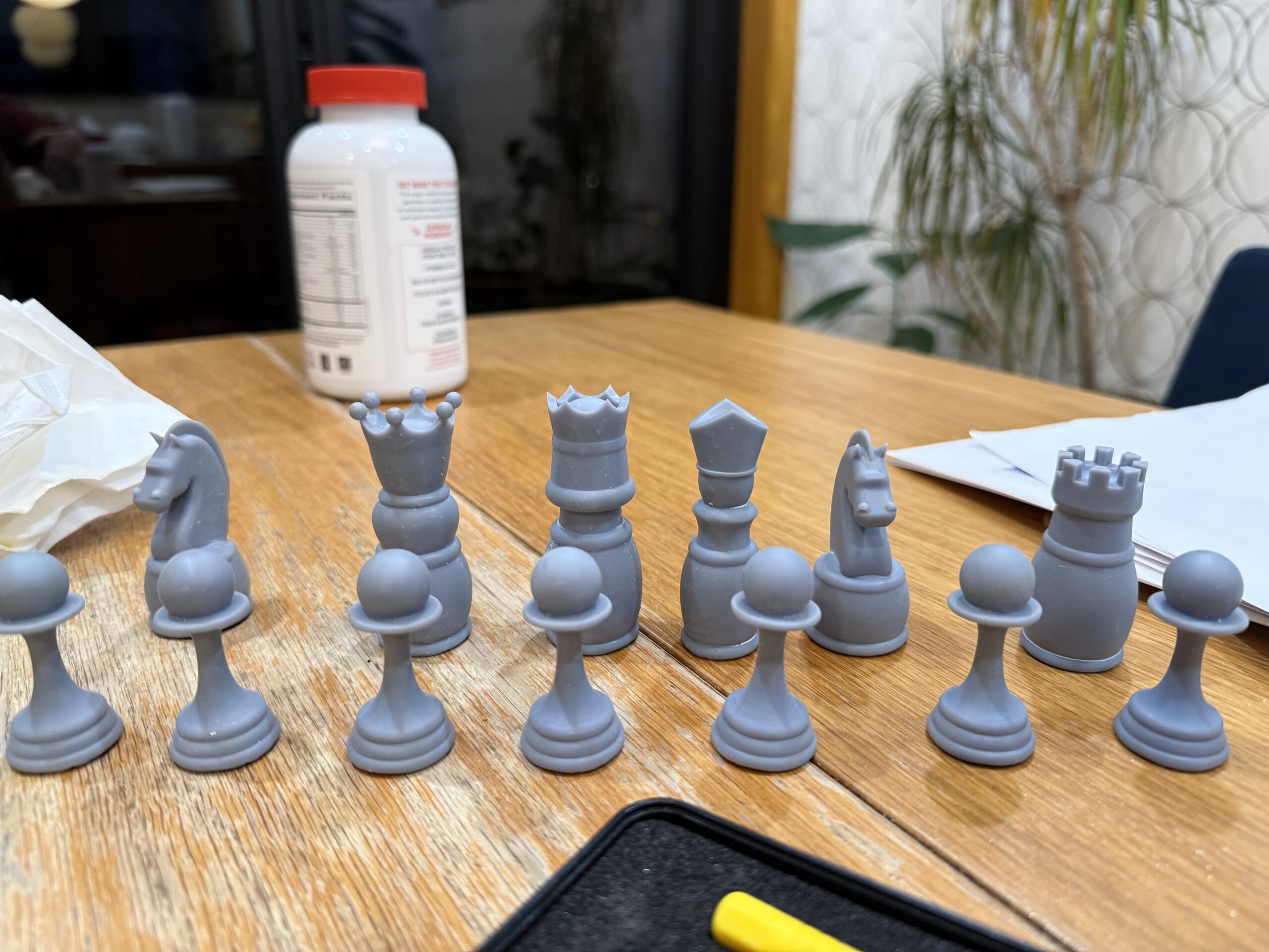 Refined test prints of the chess set